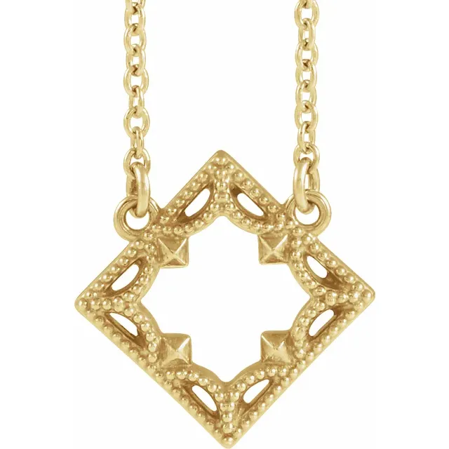 14K Yellow Vintage-Inspired Geometric 18" Necklace