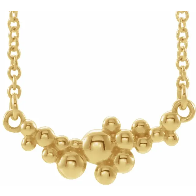 14K Yellow Scattered Bead 18" Necklace-