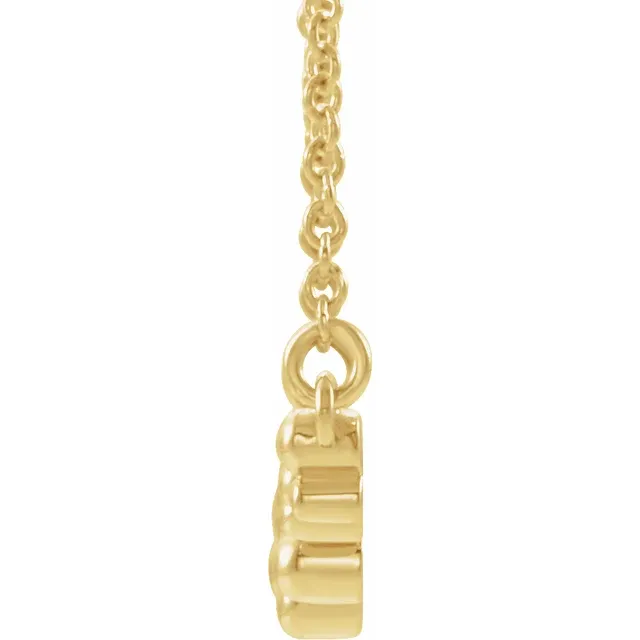 14K Yellow Scattered Bead 18" Necklace-