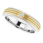 14K White & Yellow .2 CTW Diamond Men's Ring