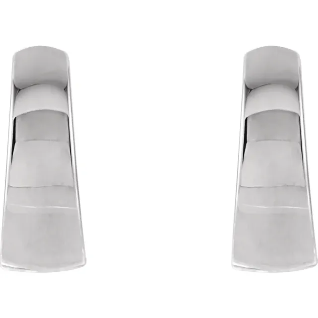 14K White 10.25 mm Hinged Earrings-