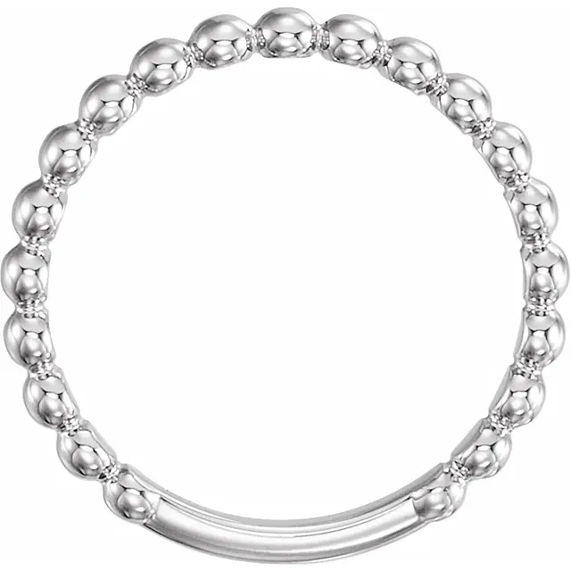 14K White 2.5 mm Stackable Bead Ring-