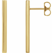 14K Yellow 24x2 mm Bar Earrings