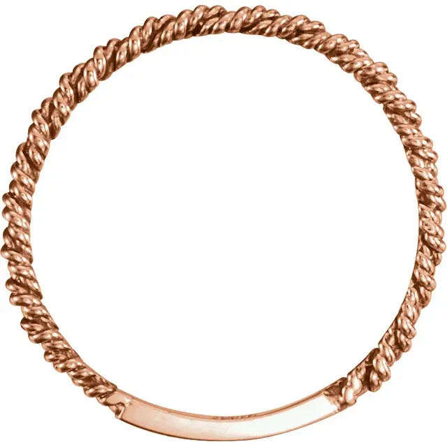 14K Rose 2 mm Twisted Rope Band-