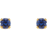 14K Yellow Lab-Grown Blue Sapphire Earrings