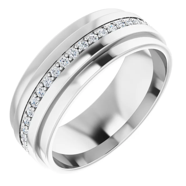 14K White 1/3 CTW Diamond Eternity Band Size 6-