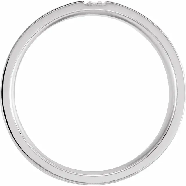 14K White 1/10 CTW Diamond Band with Satin Finish Size 4-4-