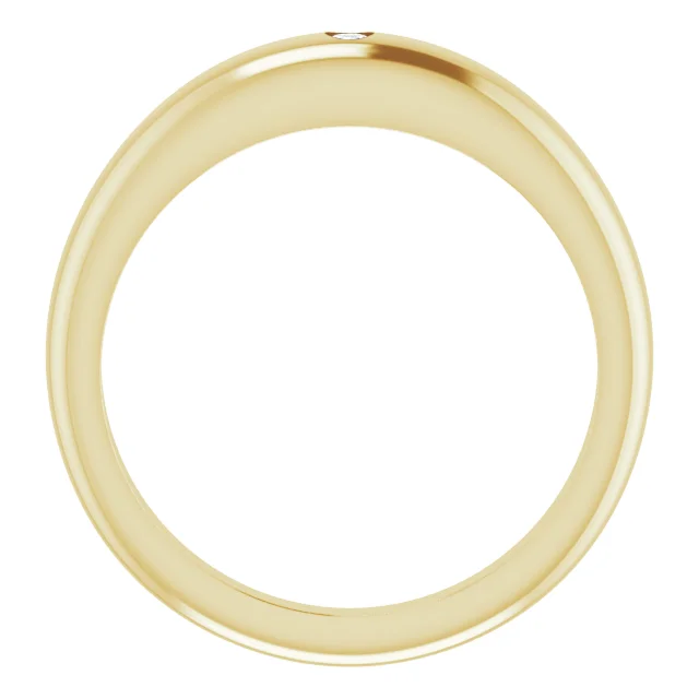 14K Yellow .03 CT Diamond Petite Dome Ring-