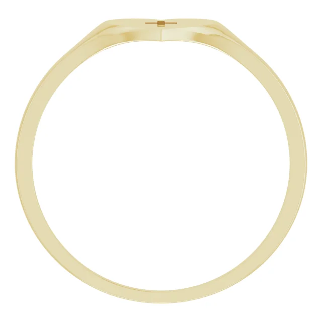 14K Yellow Heart & Cross Ring Size 3-