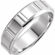 Sterling Silver 6 mm Patterned Band Size 5.5