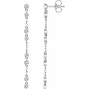 14K White 1/3 CTW Diamond Chain Earrings-